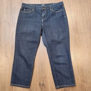 LOFT Dark Blue Denim Crop Jeans